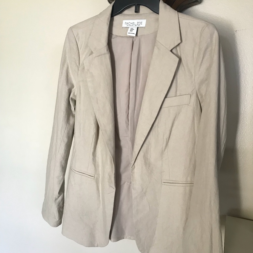 Rachel Zoe tan linen blazer/jacket